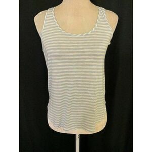 J Brand Blue White Striped Scoop Neck Tank top